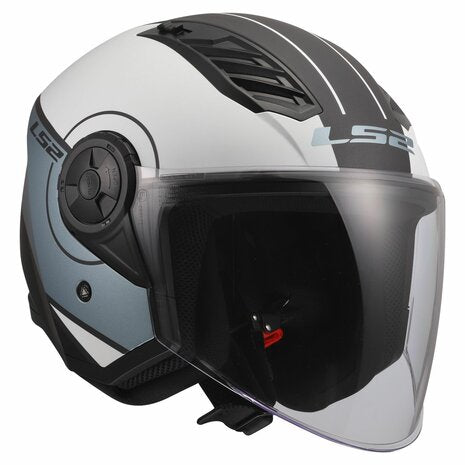 LS2 OF616 AIRFLOW II COVER MOTORCYCLE OPEN FACE HELMET GREY BLUE