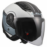 LS2 OF616 AIRFLOW II COVER MOTORCYCLE OPEN FACE HELMET GREY BLUE