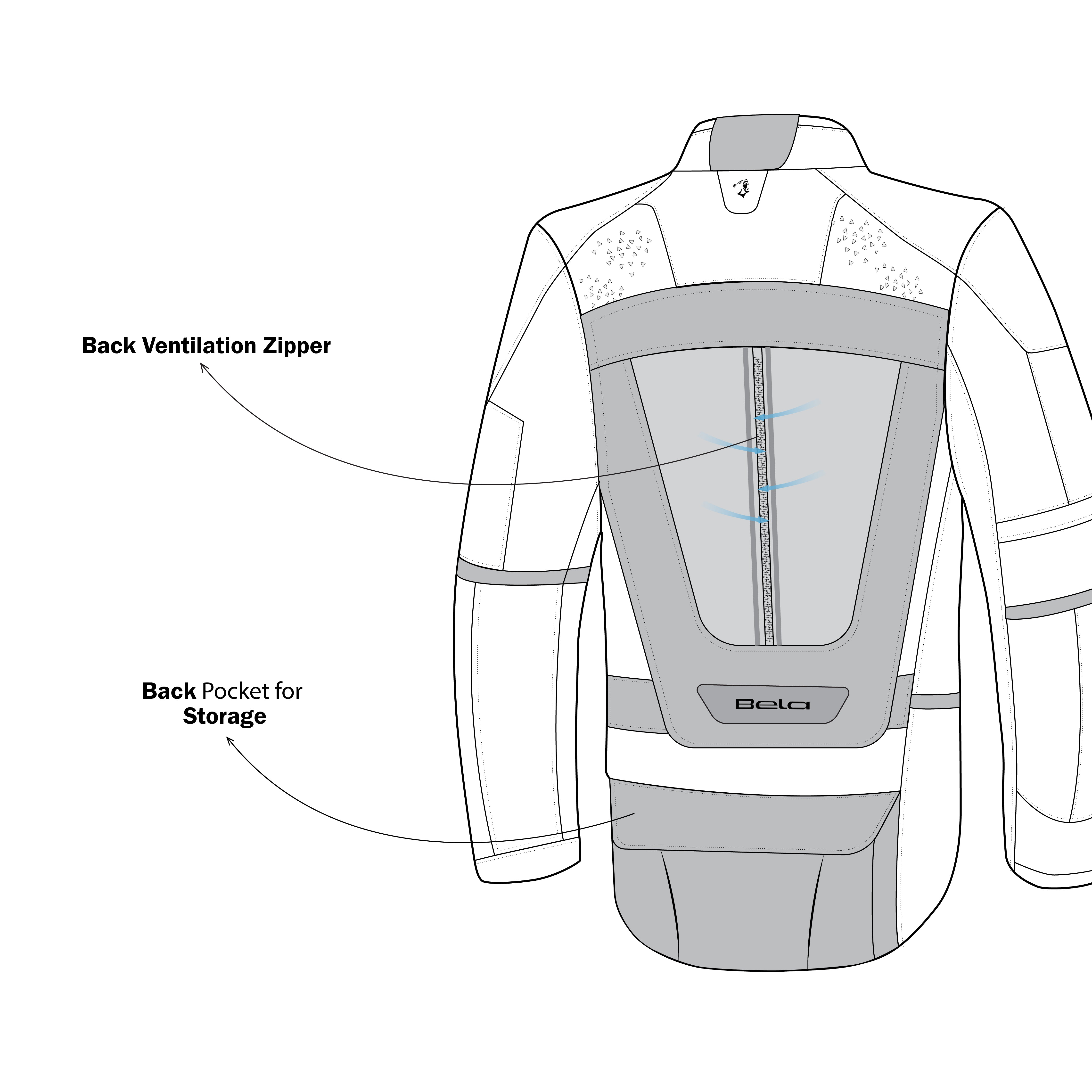 BELA Crossroad Extreme Winter Motorcycle Jacket Ice Grey Black