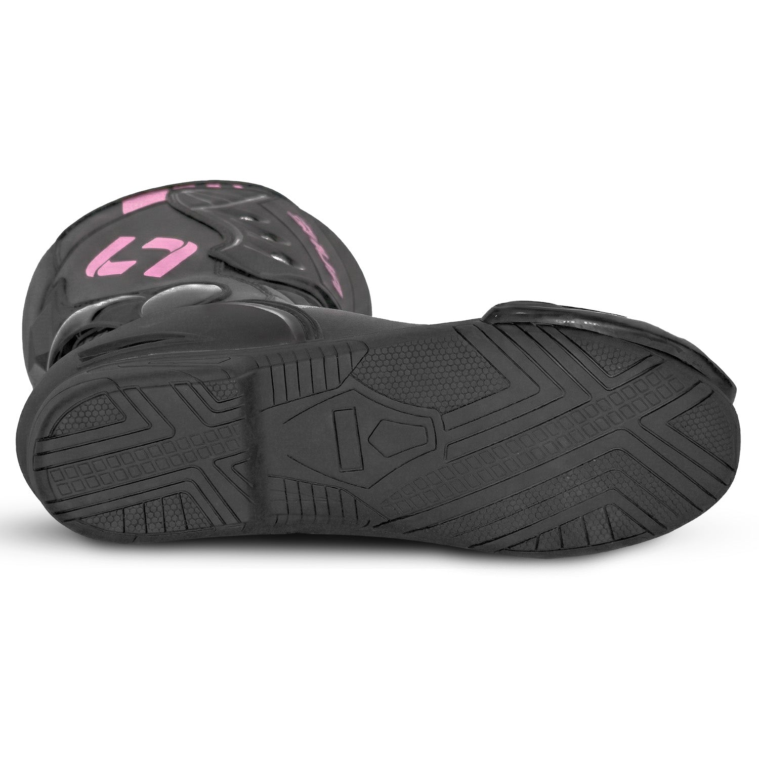 SHUA Super Tech Lady Motorcycle Racing Leather Boots Black Pink