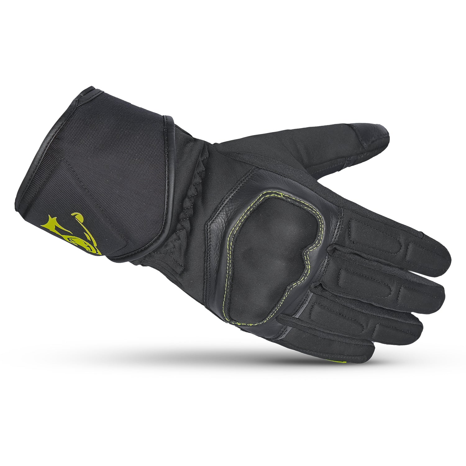 BELA Frost Shield Motorcycle Gloves Black yellow Fluro