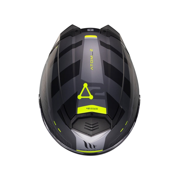 MT Atom Destiny 2 Touring Motorcycle Modular Helmets Black Fluo