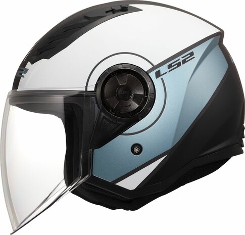 LS2 OF616 AIRFLOW II COVER MOTORCYCLE OPEN FACE HELMET GREY BLUE