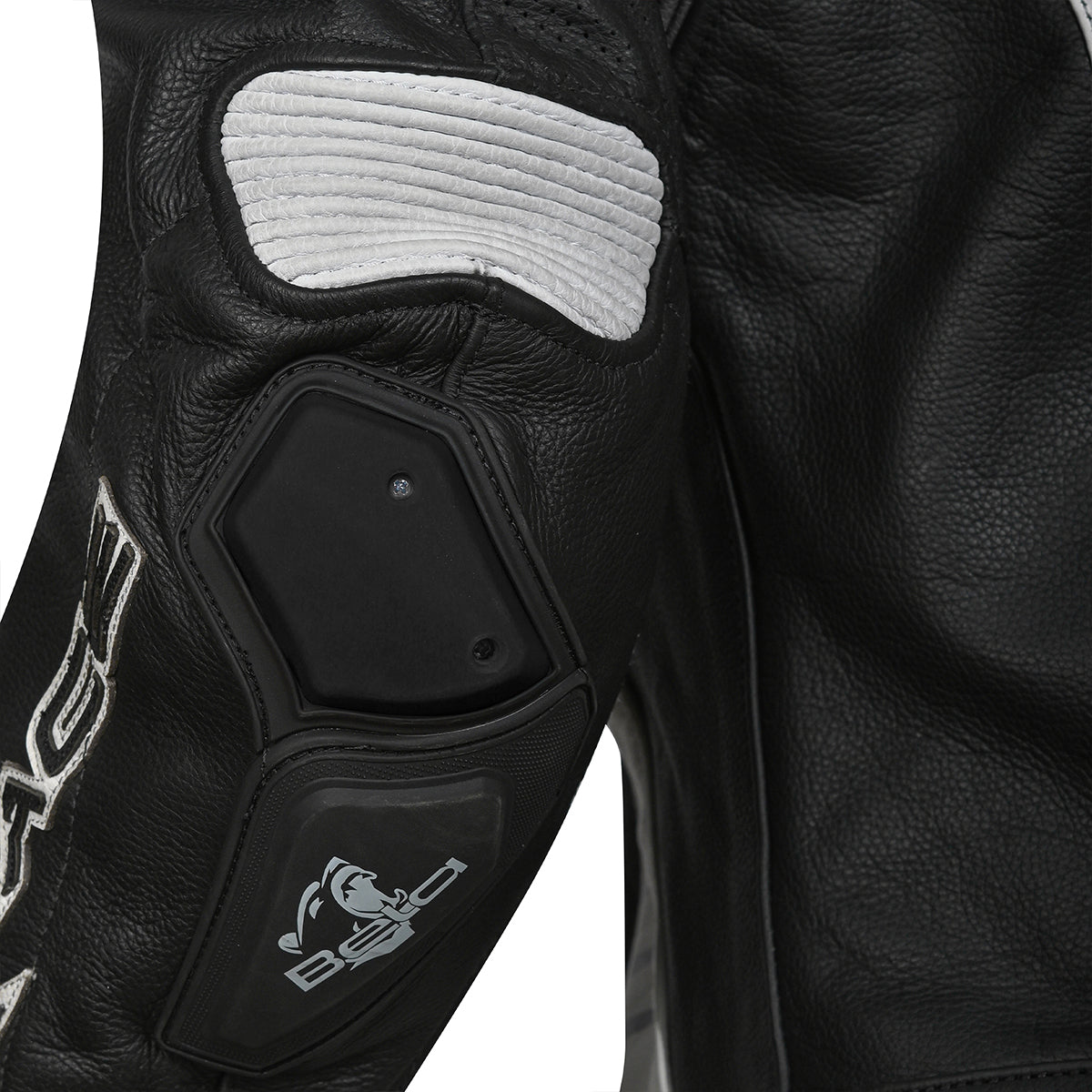 BELA X-Race Motorcycle Racing Leather Jacket Black/White/Anthracite