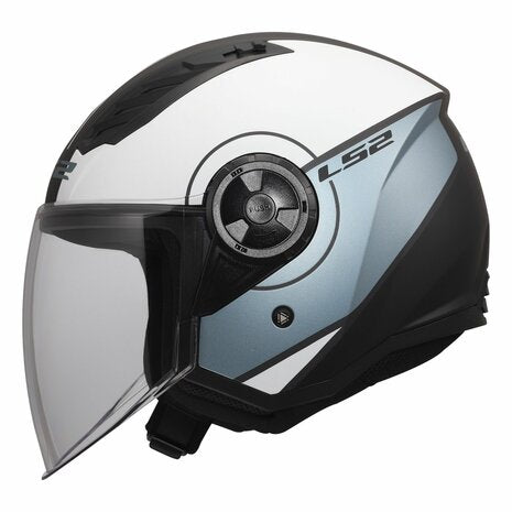 LS2 OF616 AIRFLOW II COVER MOTORCYCLE OPEN FACE HELMET GREY BLUE