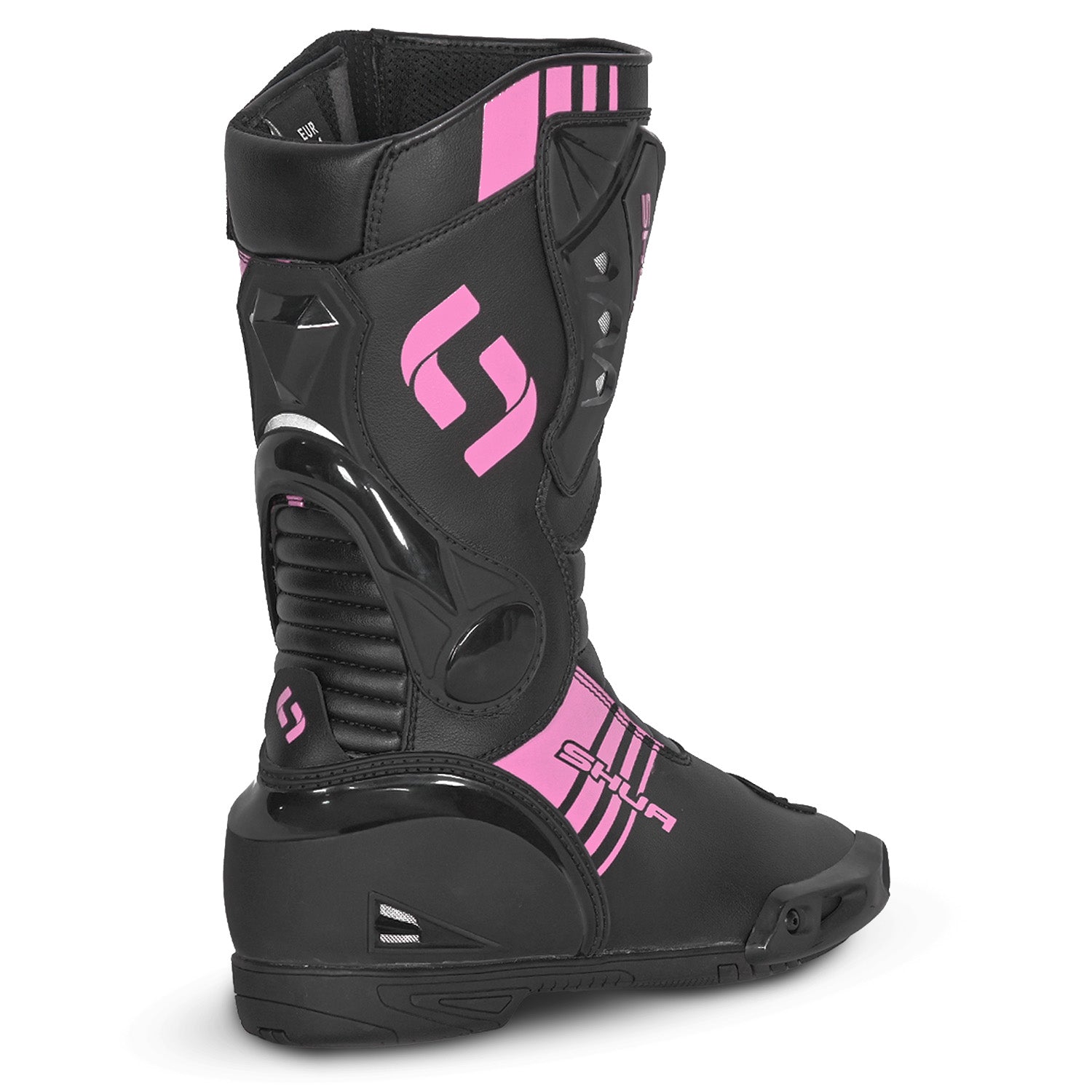 SHUA Super Tech Lady Motorcycle Racing Leather Boots Black Pink