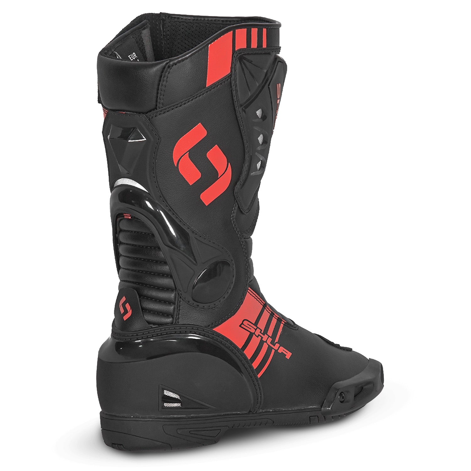 SHUA Super Tech Motorcycle Racing Leather Boots Black Red