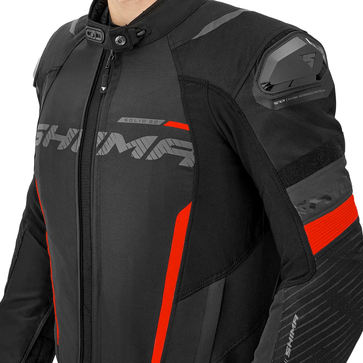 SHIMA SOLID 2.0 MEN'S MOTORCYCLE TEXTILE JACKET RED