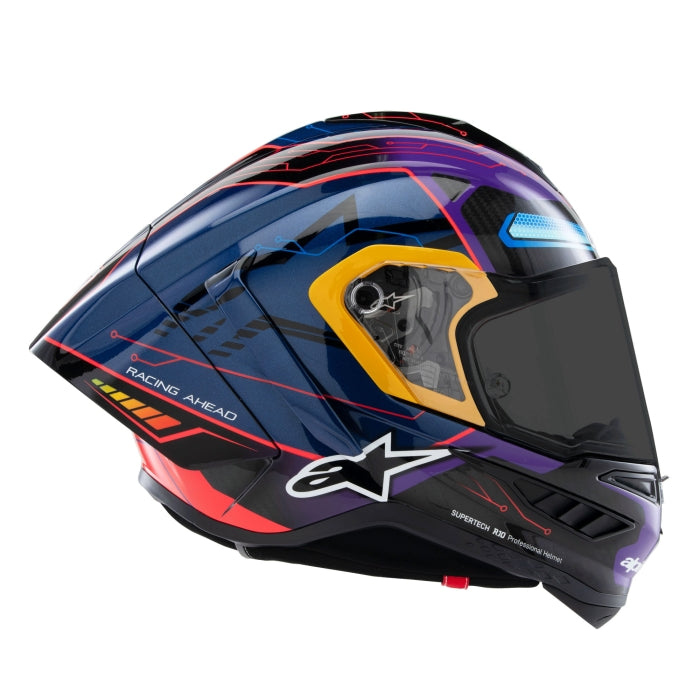 Alpinestars Supertech R10 Martinator Motorcycle Racing Helmet Blue Purple Red