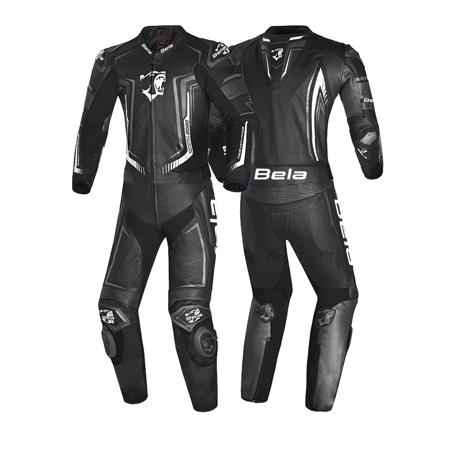 BELA  Beast 2 PC Motorcycle Leathers Suits Black Anthracite White