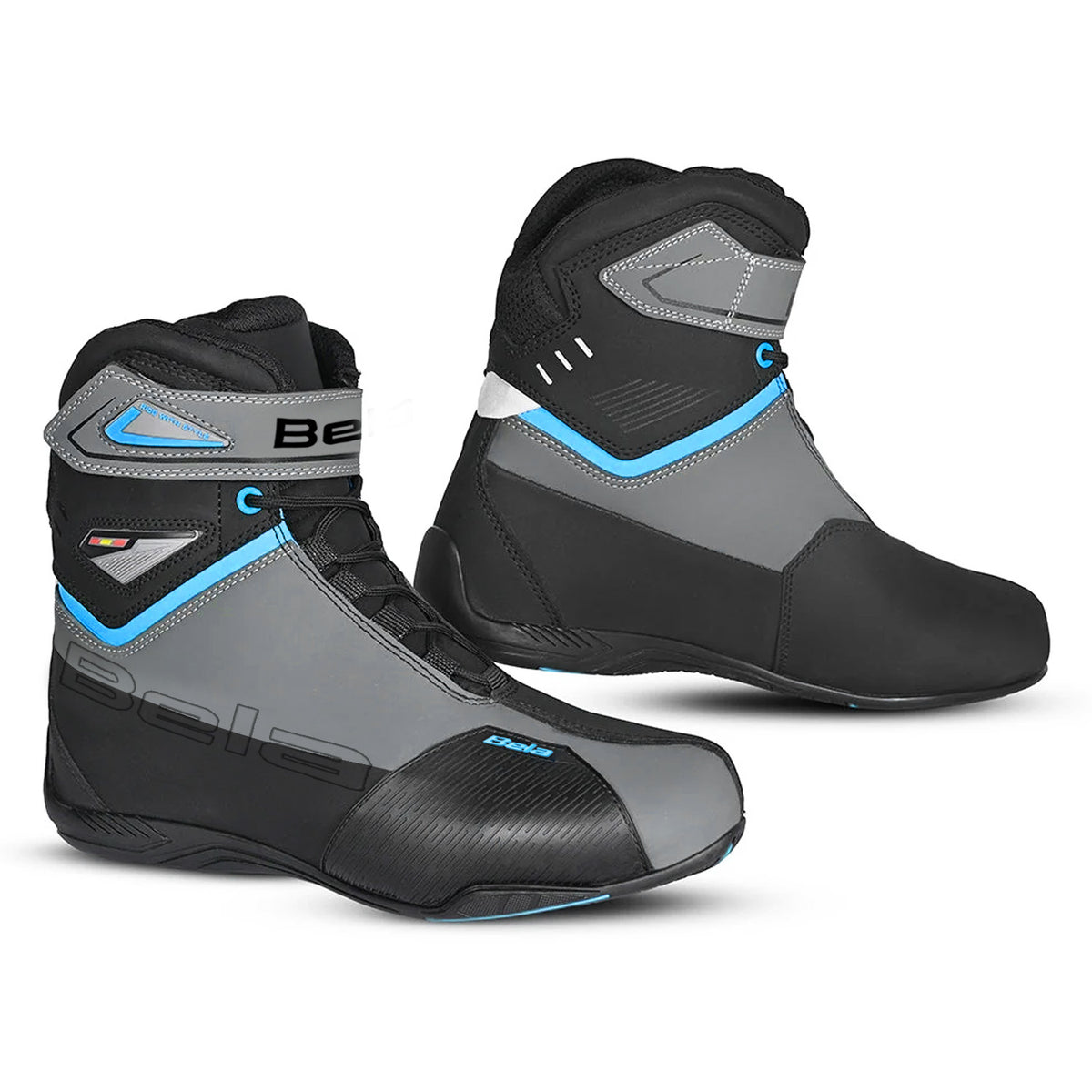BELA Blaze Lady Urban Motorcycle Boots Black Grey Tourquise