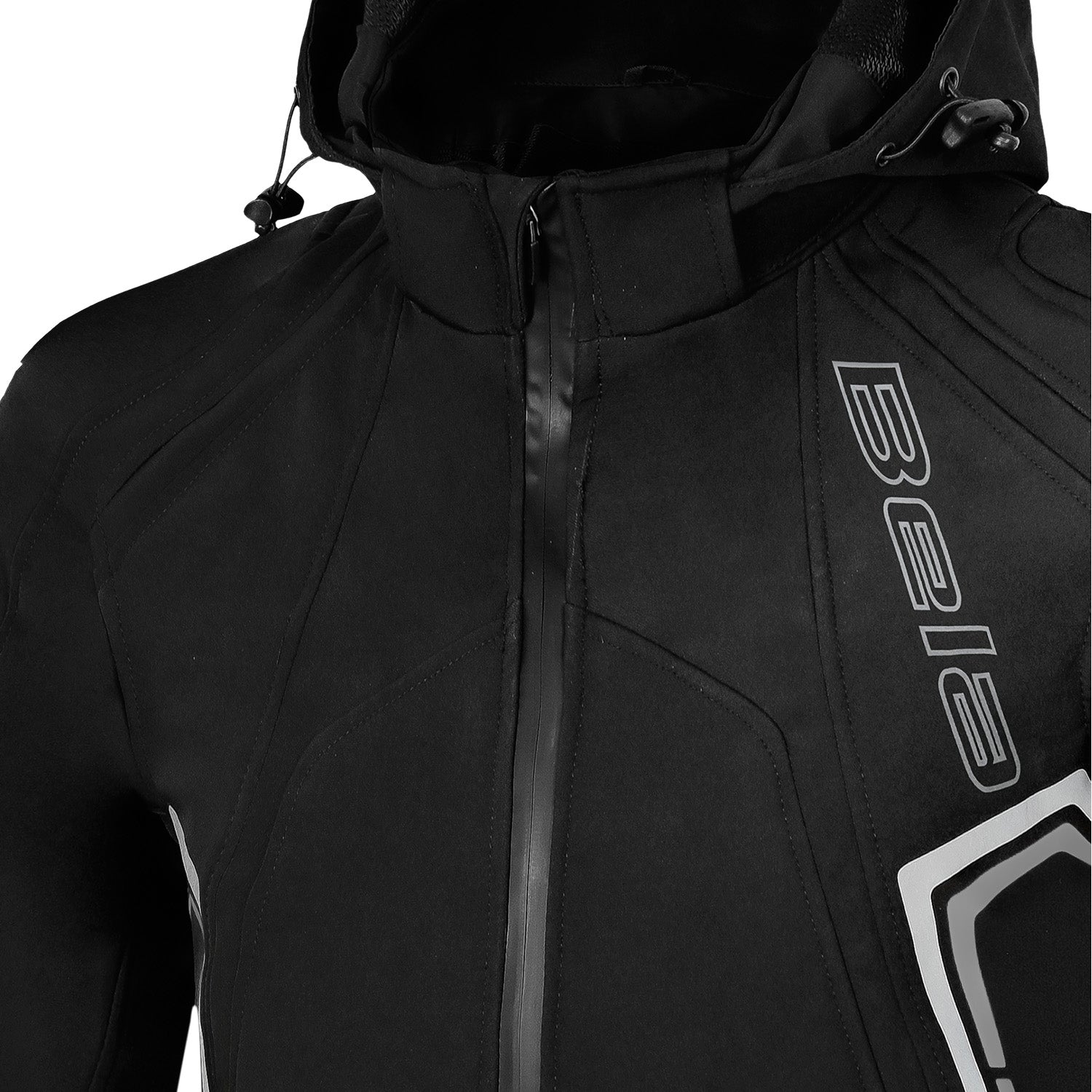 BELA Breeze Softshell Motorbike Riding Hoodie Black Gray
