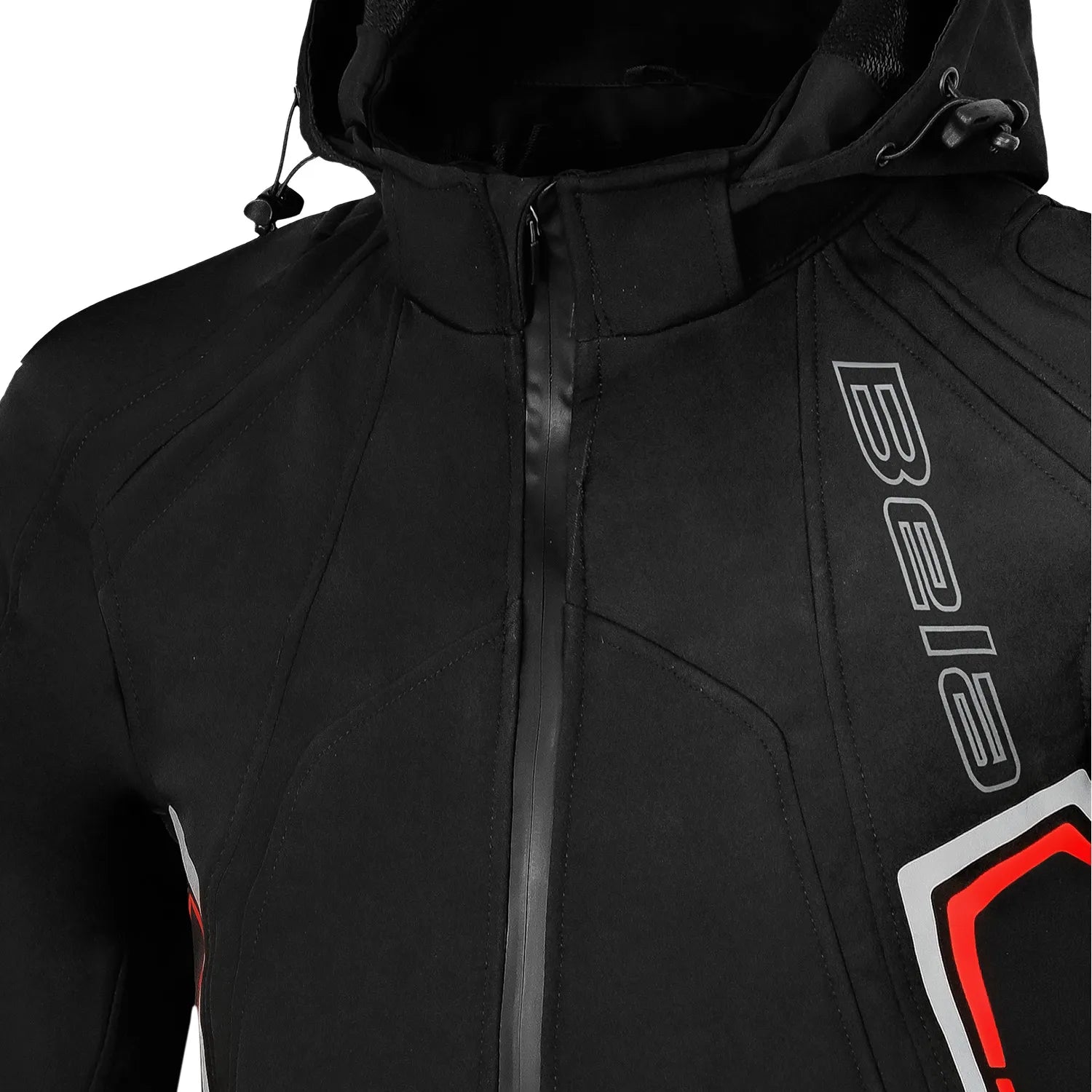 BELA Breeze Softshell Motorbike Riding Hoodie Black Red