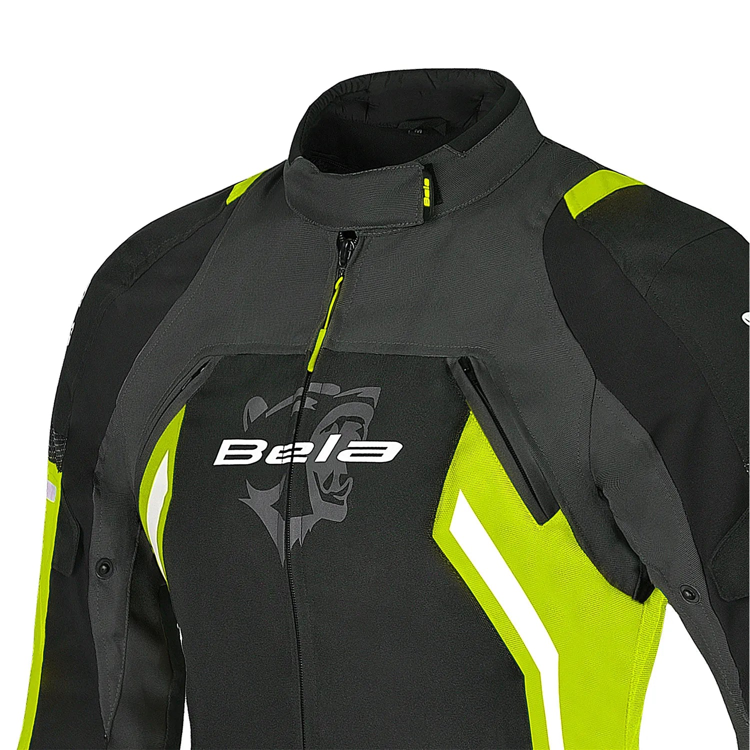 BELA Elanur Lady Textile Motorcycle Touring Jacket Black Grey Yellow