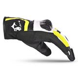 BELA Air Flow Lady Motorcycle Leather Gloves Black White Yellow Fluro