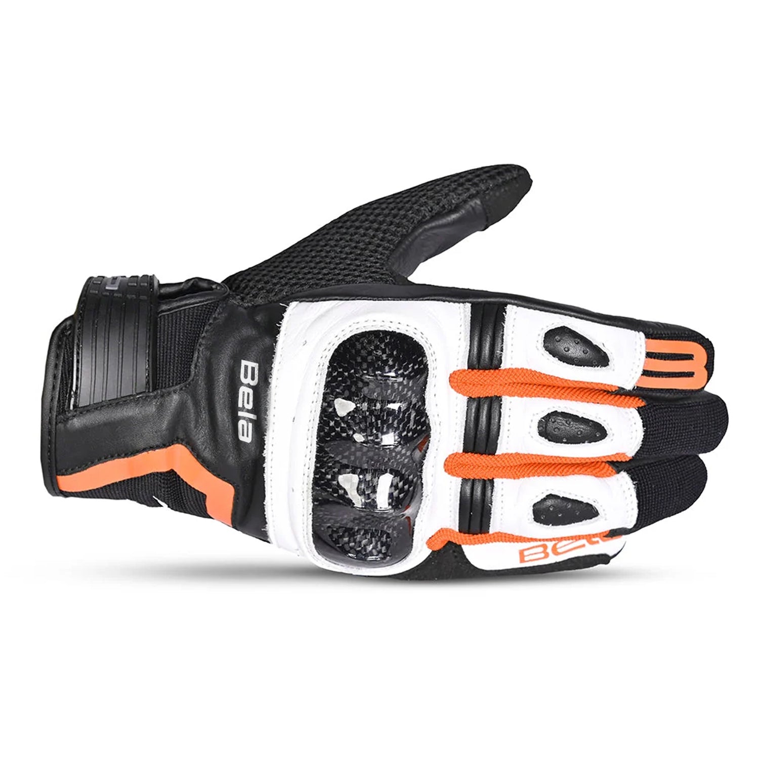 BELA Air Flow Motorcycle Leather Glove Black/Orange