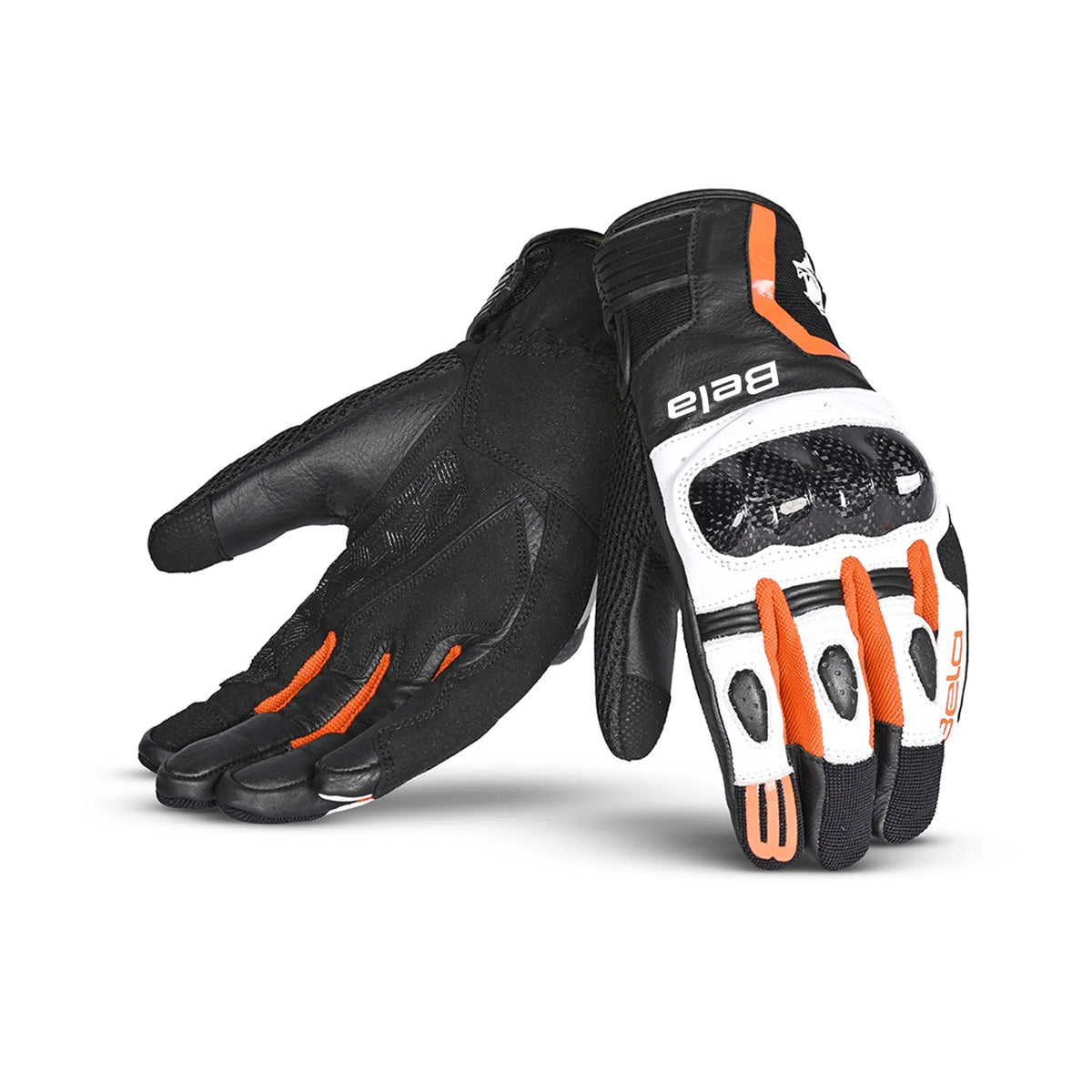 BELA Air Flow Motorcycle Leather Glove Black/Orange