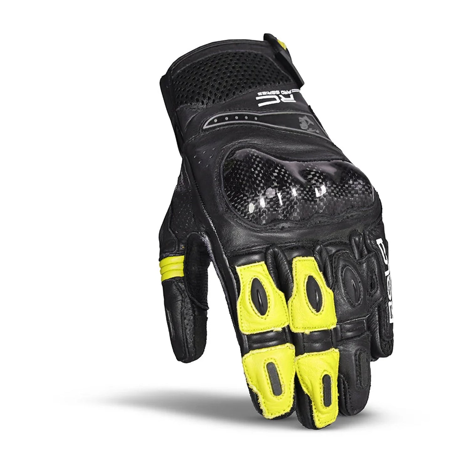 Bela Rocket Short Motorcycle Gloves Black/Fluro Yellow