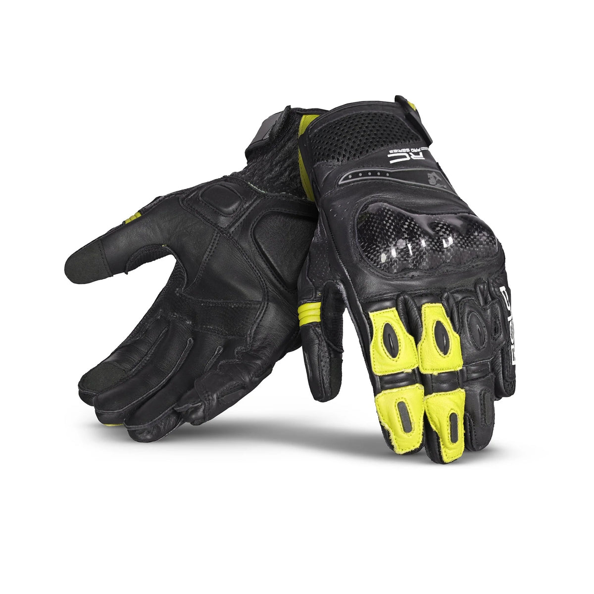 Bela Rocket Short Motorcycle Gloves Black/Fluro Yellow