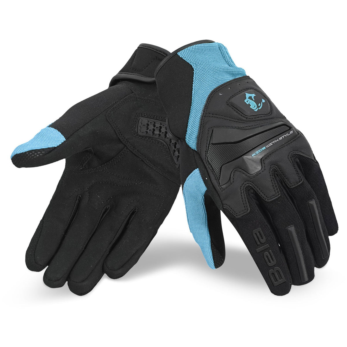 BELA Star Lady Motorcycle Glove Black Turquise