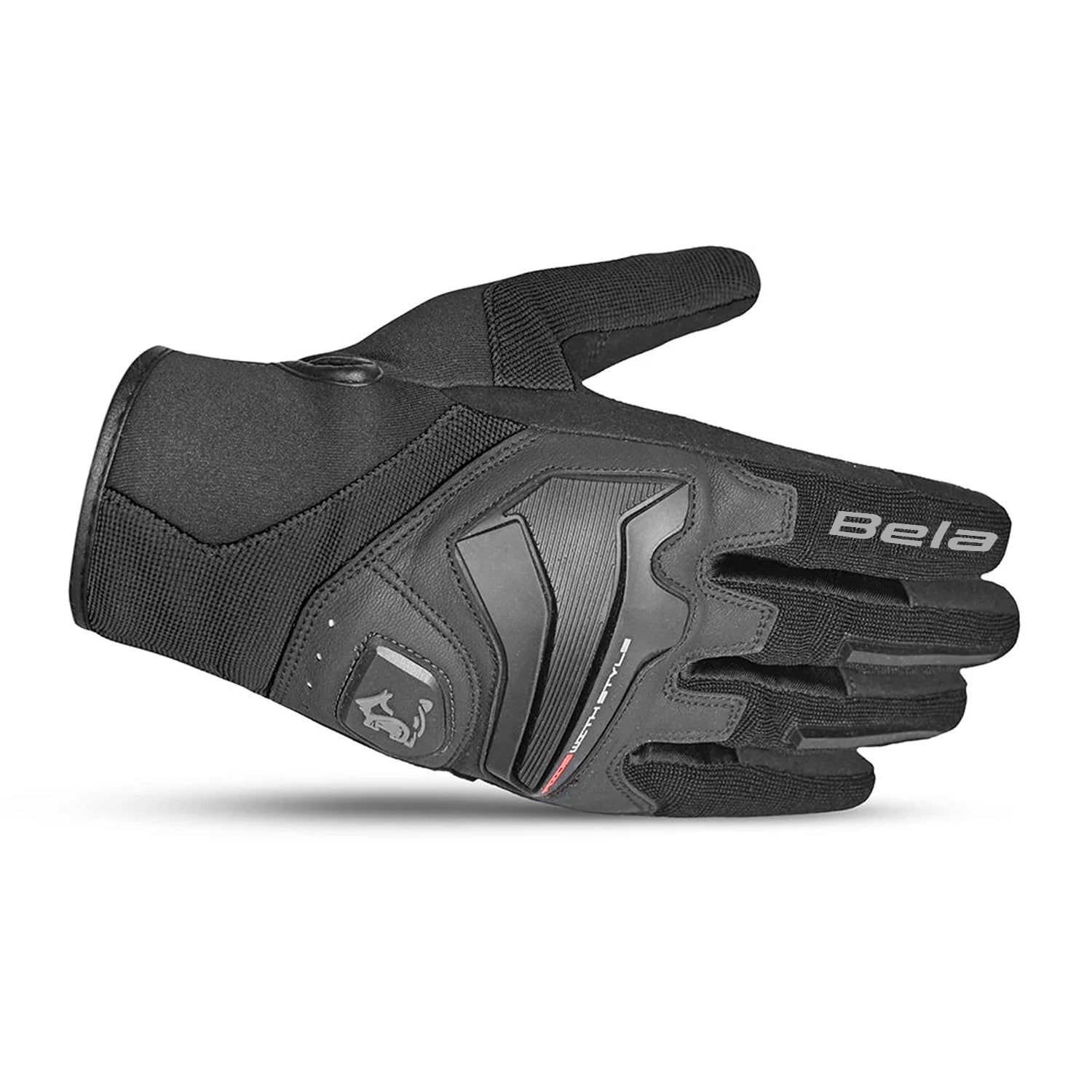 BELA Star Motorcycle Gloves Dark Grey Black