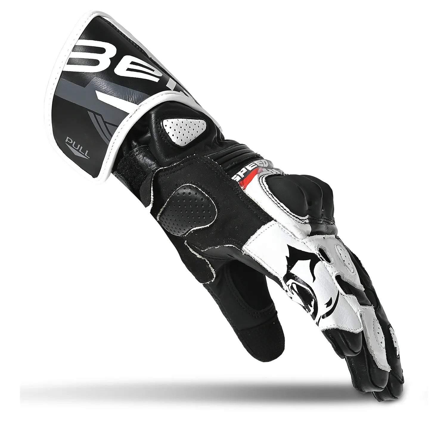 BELA Lemox Man Motorcycle Racing Gloves Black White