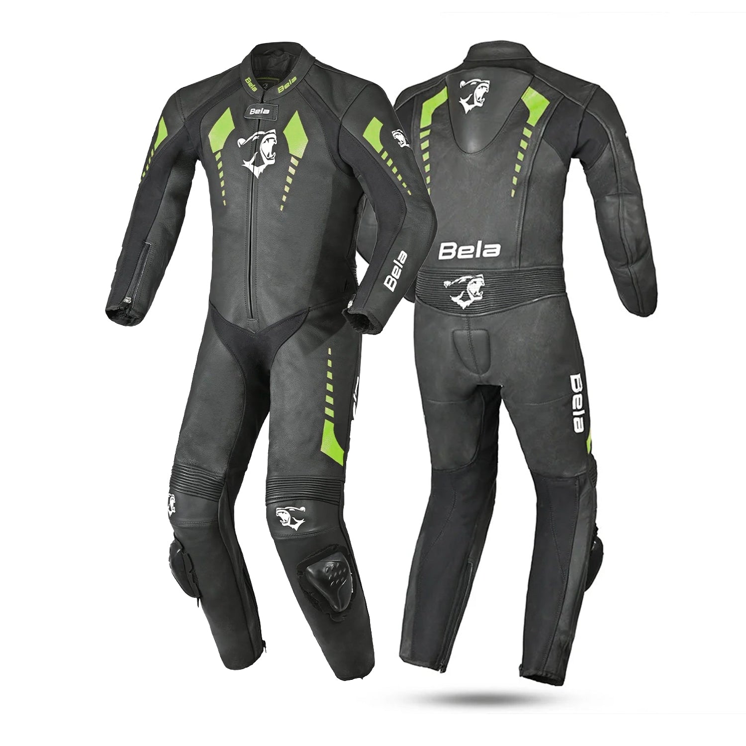 BELA Rollover 1PC Kids Motorcycle Suit Black/Fluor Yellow