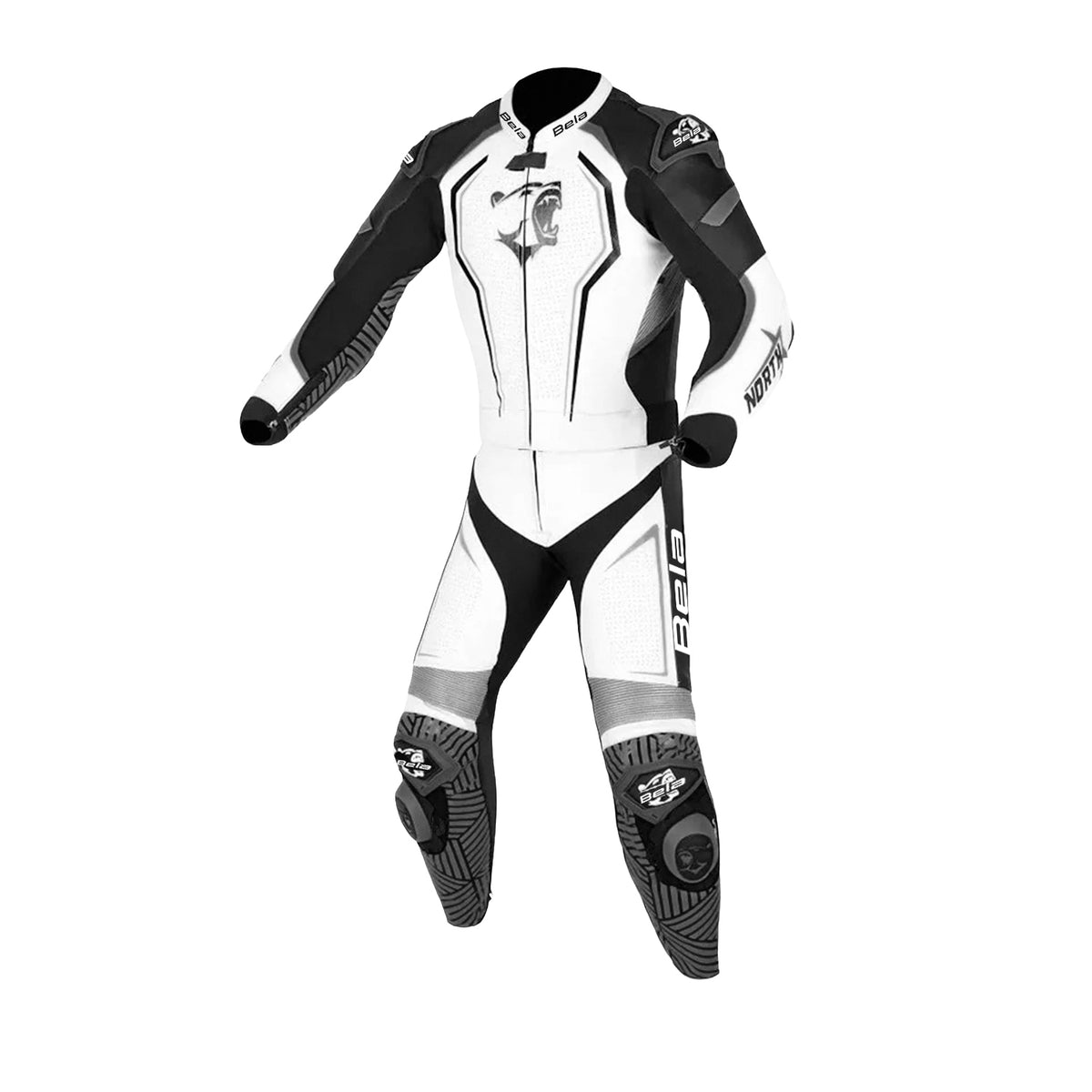 BELA North Star 2 PC Motorcycle Racing Suit Black/White