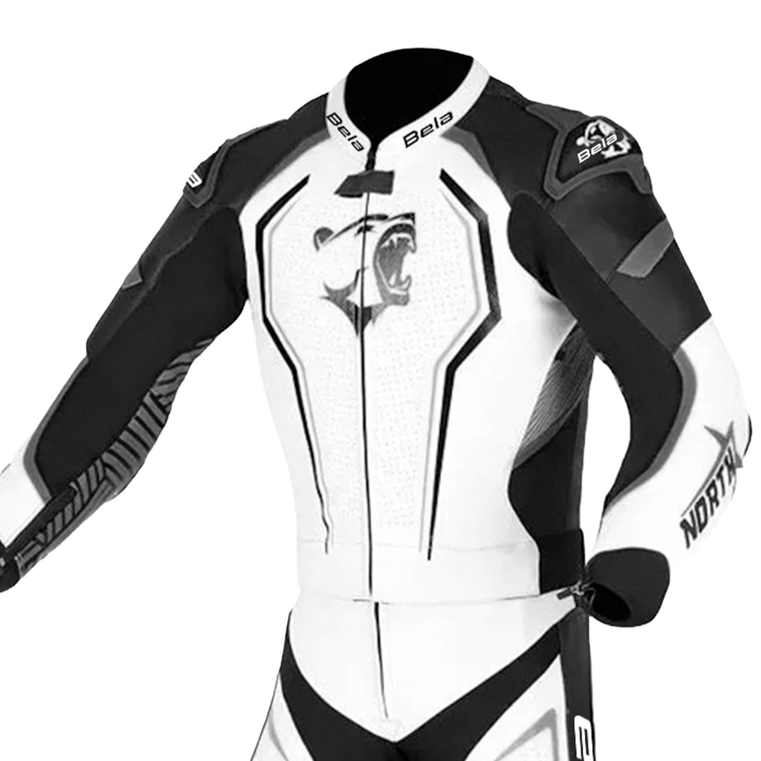 BELA North Star 2 PC Motorcycle Racing Suit Black/White