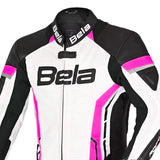 Bela Rocket 1PC Kids Motorcycle Leathers Suits White/Pink