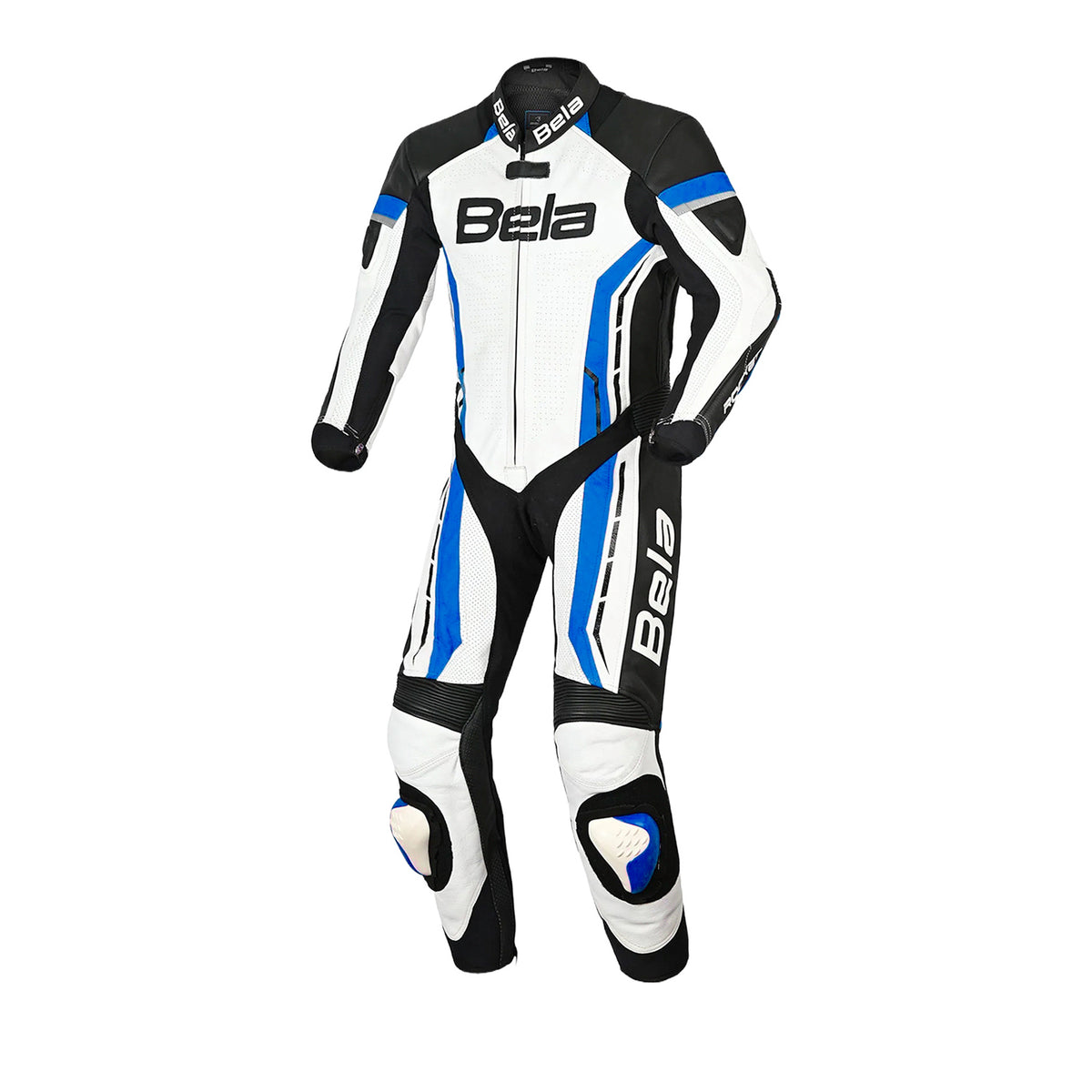 Bela Rocket 1-PC Kids Motorcycle Suits White/Blue/Black