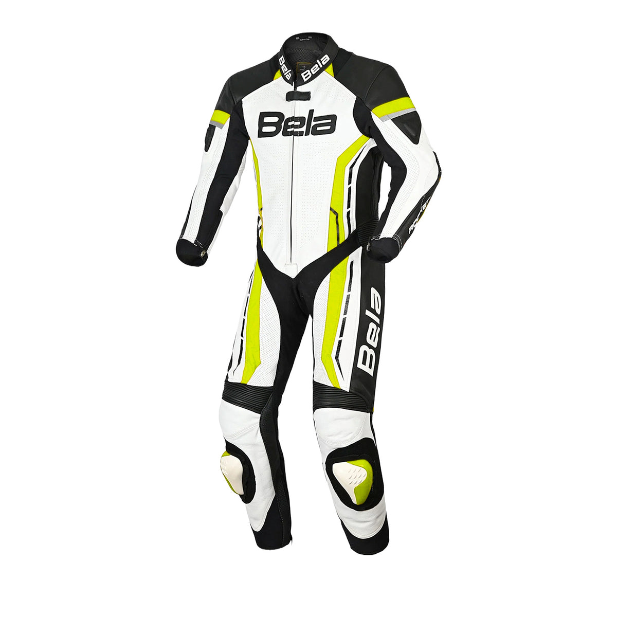 Bela Rocket Kids Racing Leather Suit 1PC White/Yellow