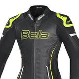 BELA Rocket Lady Mix Kangaroo 1-PC Motorcycle Racing Suits White/Black/Yellow Fluor