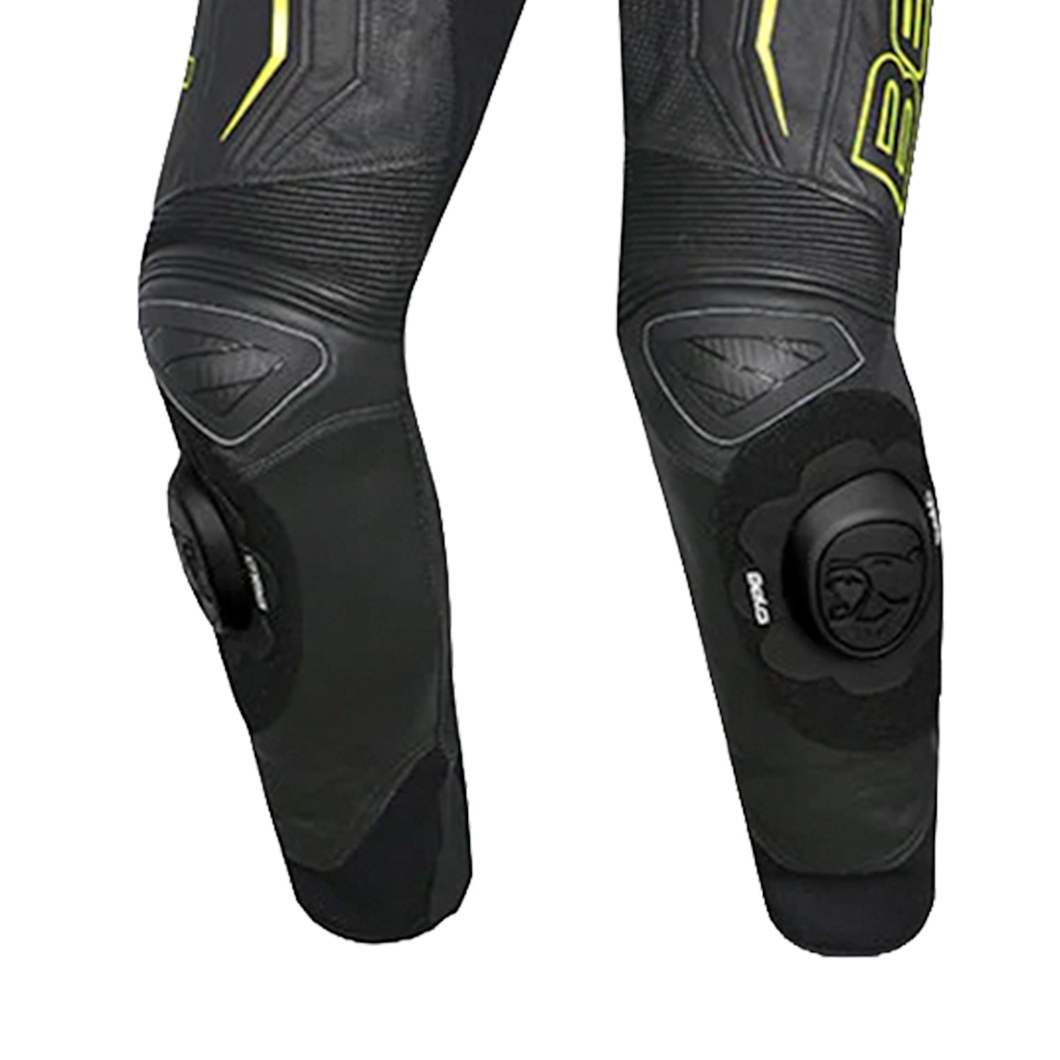 BELA Rocket Lady Mix Kangaroo 1-PC Motorcycle Racing Suits White/Black/Yellow Fluor