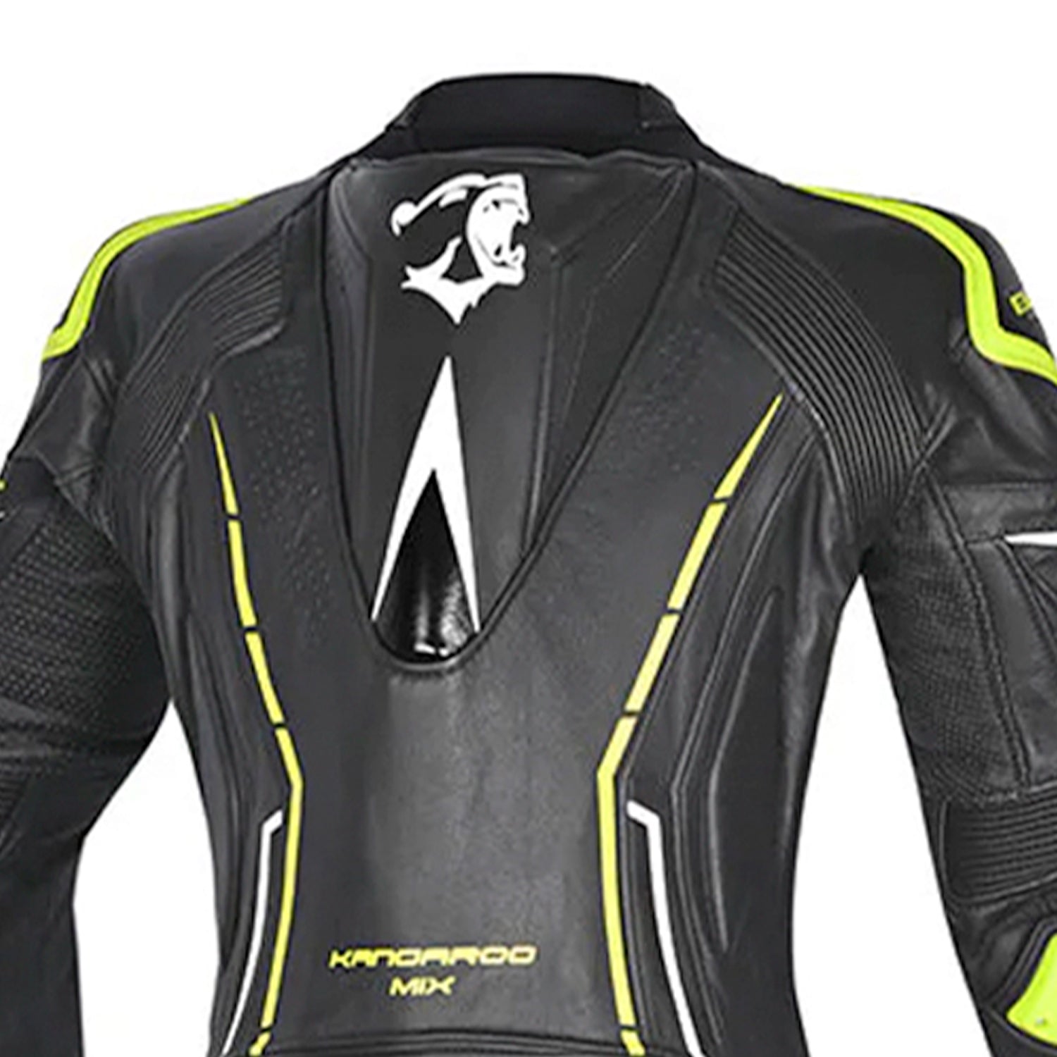 BELA Rocket Lady Mix Kangaroo 1-PC Motorcycle Racing Suits White/Black/Yellow Fluor