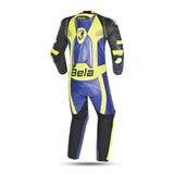 Bela X Race 1 Pc Motorcycle Racing Leather Suit Blue Yellow Black