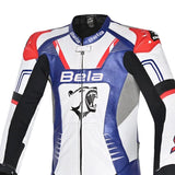 BELA X Race 1PC Motorbike Racing Leather Suit Black White Blue