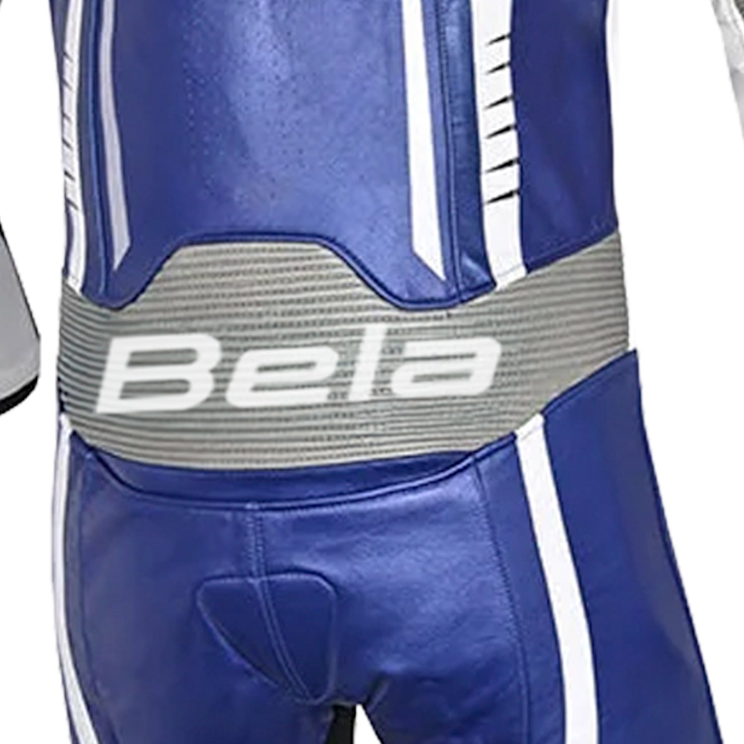 BELA X Race 1PC Motorbike Racing Leather Suit Black White Blue