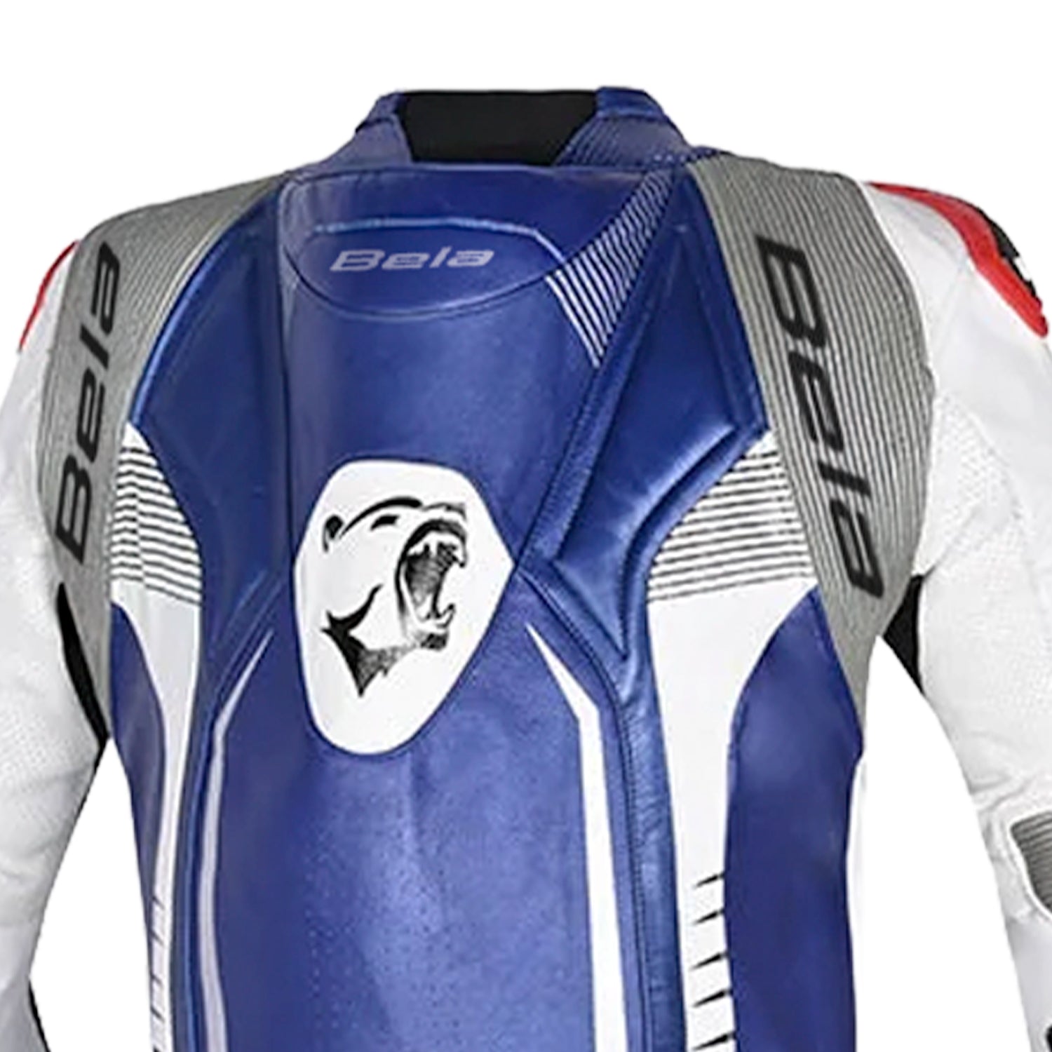 BELA X Race 1PC Motorbike Racing Leather Suit Black White Blue