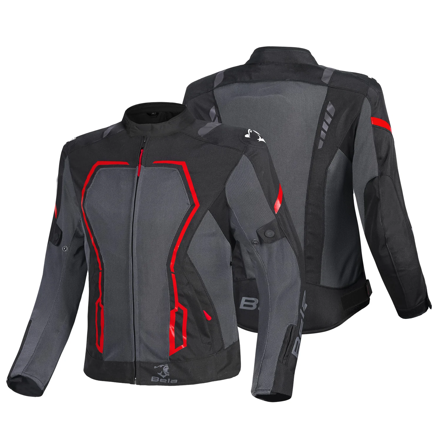 BELA ARTREX AIR 2.0 MOTORCYCLE JACKET BLACK GREY RED