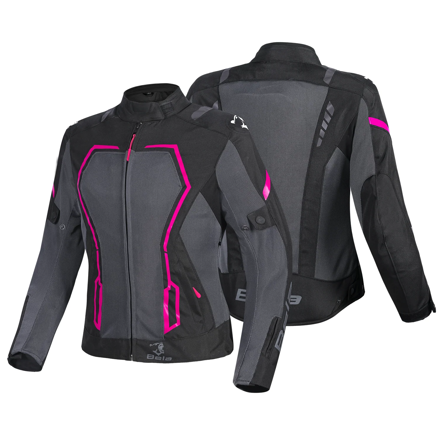BELA ARTREX AIR 2.0 MOTORCYCLE LADY JACKET BLACK GREY FUSCHIA