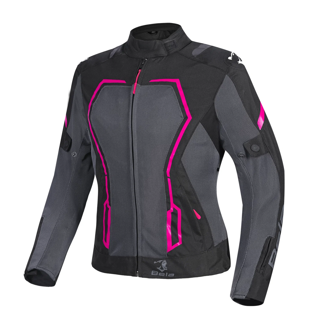BELA ARTREX AIR 2.0 MOTORCYCLE LADY JACKET BLACK GREY FUSCHIA