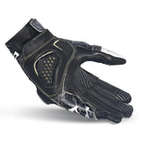BELA Armour Pro Short Motorcycle Leather Gloves Black White
