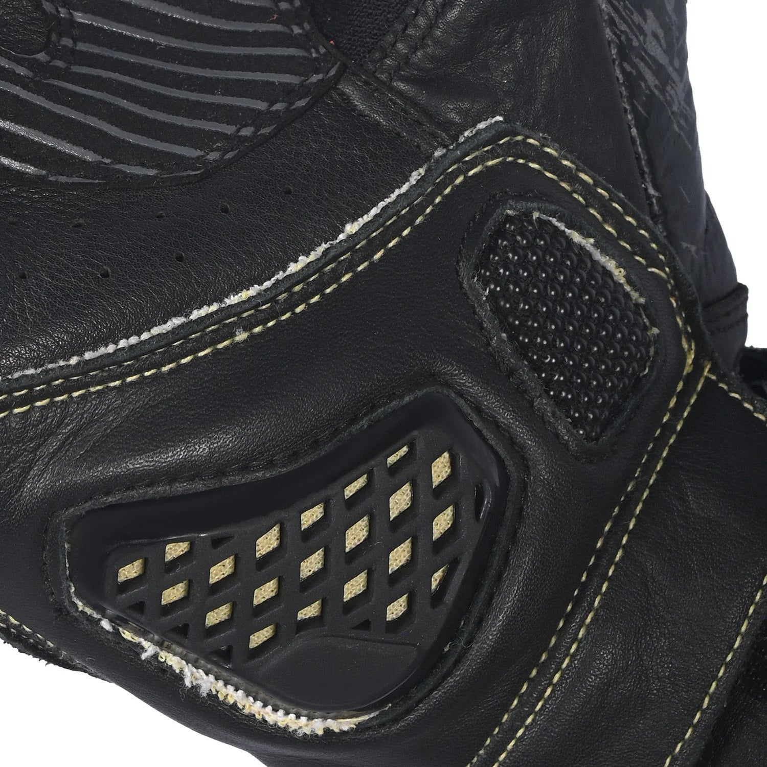 BELA Armour Pro Short Motorcycle Leather Gloves Black White