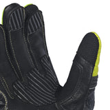 BELA Armour Pro Short Motorcycle Leather Gloves Black Yellow Fluro