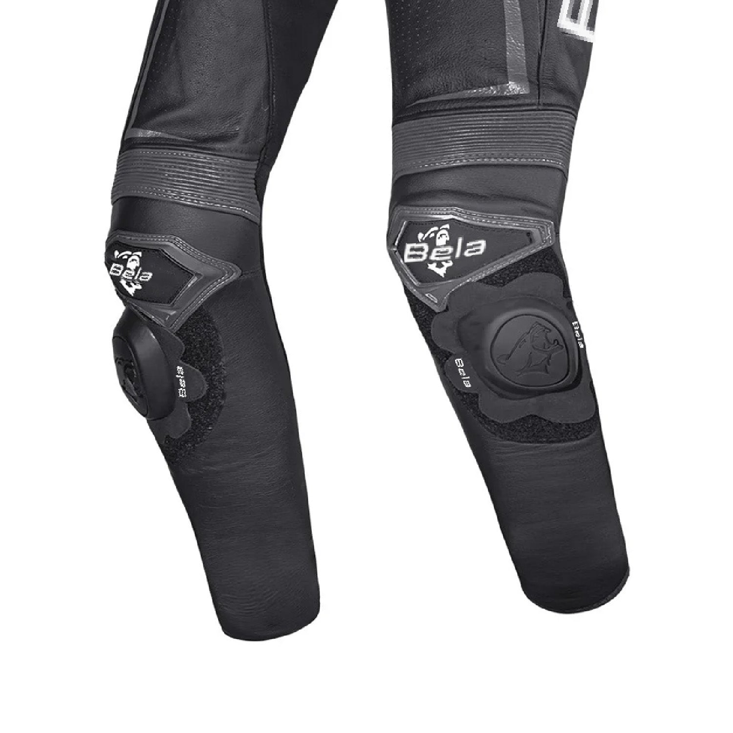 BELA BEAST MEN MOTORCYCLE LEATHER PANT BLACK WHITE ANTHARACITE