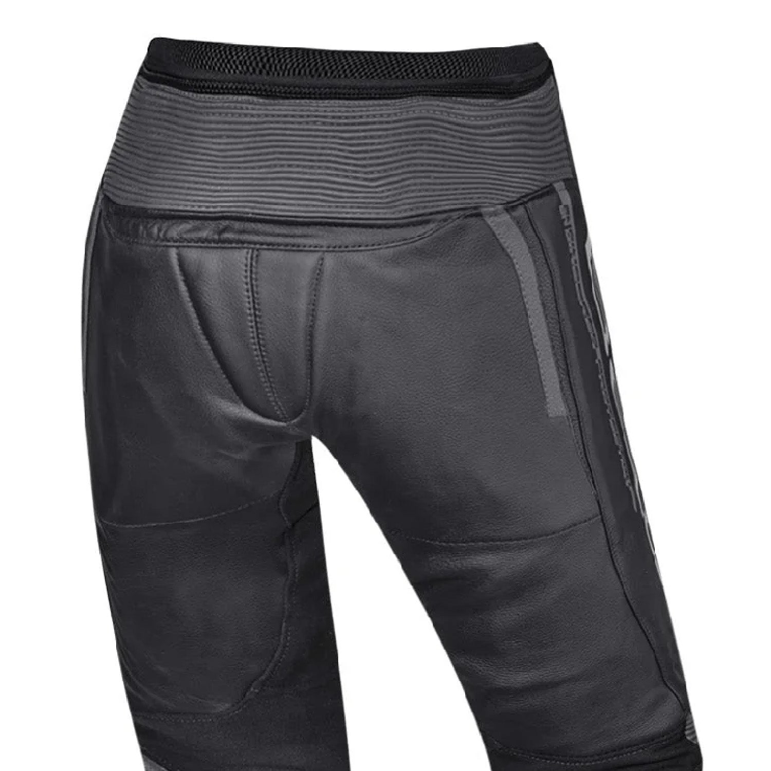 BELA BEAST MEN MOTORCYCLE LEATHER PANT BLACK WHITE ANTHARACITE