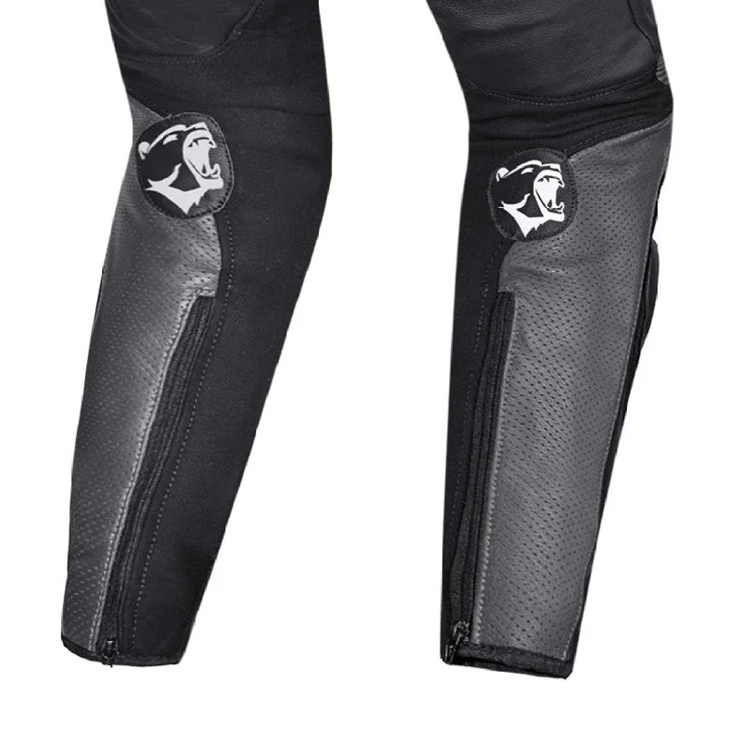 BELA BEAST MEN MOTORCYCLE LEATHER PANT BLACK WHITE ANTHARACITE