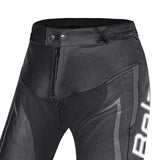 BELA BEAST MEN MOTORCYCLE LEATHER PANT BLACK WHITE ANTHARACITE