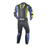 BELA Beast 2 PC Motorcycle Leathers Suits Black White Fluor Yellow Blue